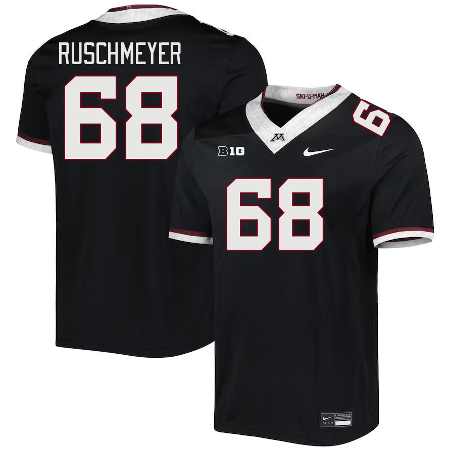 Men #68 Jackson Ruschmeyer Minnesota Golden Gophers College Football Jerseys Stitched-Black